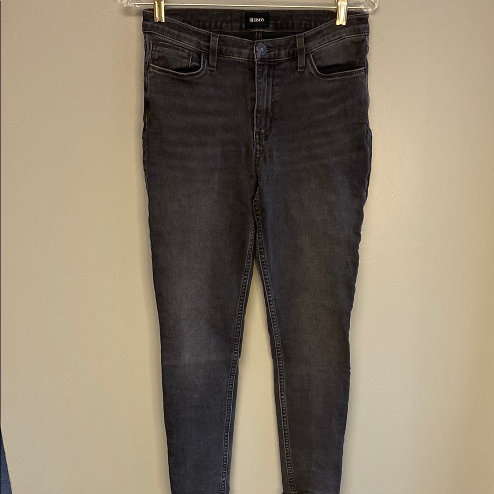 Hudson “Natalie” Midrise Super Skinny Ankle Dark Gray Denim Jeans (27x27)